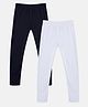 Kiddopanti Pack Of 2 Solid Leggings  - Black & White