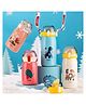 AKN TOYS Insulated Stainless Steel Double Wall Thermos Flask with Straw Water Bottle - 530 ml( Color may vary)