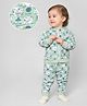Mi Arcus Peanuts Featuring 100% Cotton Snoopy Comic Art Printed Hooded Sweatshirt With Coordinating Pajama - Green