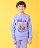 Anthrilo Full Sleeves Live Reckless Text Printed  Fleece Sweatshirt - Blue