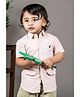 Polka Tots  Half Sleeves Solid  Shirt     - Pink