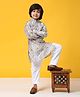 P-MARK Full Sleeves Silk Seamless Patola Designed & Embroidered Kurta With Pyjama - Orange