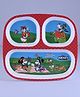 Servewell Rectangular 3 Partition Plate Mickey Mouse - Multicolour (Color and design may vary)