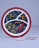 Servewell Spiderman Theme 3 Section Round Plate with Fork & Spoon -  (Color and design may vary)