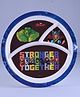 Servewell 3 Partition Plate with Spoon and Fork Spider Man Theme-  (Color and design may vary)
