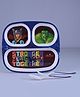 Servewell 3 Partition Plate with Spoon and Fork Avengers Theme -  (Color and design may vary)