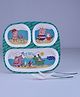 Servewell Peppa Pig Theme 3 Section Plate with Fork & Spoon - Multicolor (Color and design may vary)
