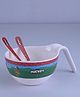 Servewell Mickey Theme Maggie Bowl With Handle And Spoon Fork - Multicolour (Color and design may vary)