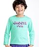 Ollington St. 100% Cotton Knit Full Sleeves T-Shirt Text Print - Light Green