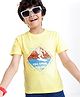 Ollington St. 100% Cotton Knit Half Sleeves T-Shirt Skateboard Print - Yellow