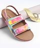 Pine Kids Sandals with Velcro Closure - Orange