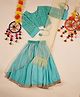 Stylo Bug Three Fourth Sleeves Paisley Bands  Designed & Gota Lace Embellished Lehenga Choli Set -Cyan