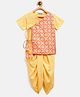 Stylo Bug Half Sleeves Intricate Ethnic Motif Printed Kurta With Dhoti Set - Yellow