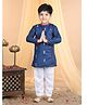 Kinder Kids Full Sleeves Scooty Motif Embroidered Kurta With Pyjama - Dark Blue