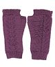 BHARATASYA Unisex Knitted Finger Less Solid Thermal Gloves - Purple