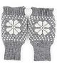 BHARATASYA Unisex Knitted Floral Design Winter Gloves  - Grey