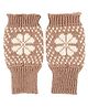 BHARATASYA  Unisex Knitted Floral Design Winter Gloves - Brown
