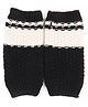 BHARATASYA  Unisex Knitted Colour Block Winter Gloves  - Black