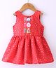 Orrigany Sleeveless Frock Snow Flakes Print - Pink