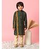 READIPRINT Full Sleeves Bandhani Design Kurta & Pyjama -Green