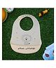 Yellow Bee Silicone Lion Print Bib  with Crumb Catcher and Adjustable Closure for Boys - Cream