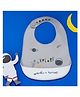 Yellow Bee Silicone Space Theme Bib with Crumb Catcher and Adjustable Closure for Boys - Grey