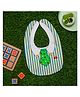 Yellow Bee Cotton Tie and Button Print Reversible Bib with Double Closure for Boys - Green White