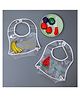Yellow Bee Plastic Transparent Watermelon and Banana Print Bib with Double Closure Set of 2 for Girls Transparent