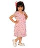 Lil' Drama  One Shoulder Foil Heart  Printed Net Tiered Party Dress - Pink