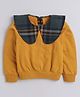 Aww Hunnie Full Sleeves Checked Collared Autumn & Winter Wear Sweatshirt - Mustard Yellow