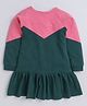 Aww Hunnie Full Sleeves Colour Blocked Tutu Autumn & Winter Wear Dress - Pink
