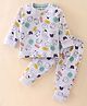Grab It Sinker Full Sleeves Night Suit Comic Print - Medium Grey