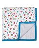 My Milestones Muslin Blanket 6 Layered (43x43 Inches) Carnival Print - T.Blue