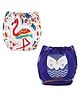 Butterthief Flamingo & Owl Printed Reusable & Washable Cloth Diapers with insert For New Born Baby (2 Diapers + 2 Organic Cotton Absorber)