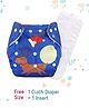 Butterthief Santa Printed Washable & Reusable Cloth Diaper for New Born Baby 0-24 Months  (1 Diaper + 1 Organic Cotton Absorber)