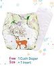 Butterthief Reindeer Printed Washable & Reusable Cloth Diaper for New Born Baby 0-24 Months  (1 Diaper + 1 Organic Cotton Absorber)