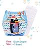Butterthief Penguin Printed Washable & Reusable Cloth Diaper for New Born Baby 0-24 Months  (1 Diaper + 1 Organic Cotton Absorber)
