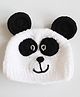 Woonie Panda Face Detailed Handmade Crochet Cap - White-  Diameter28 Cms