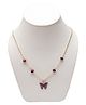 Daizy Butterfly & Beads Embellished Chain - Golden & Purple