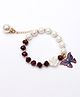 Daizy Butterfly & Pearl Detailed Bracelet - Purple