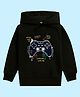 NUSYL Unisex Full Sleeves Placement Game Console Printed Hooded Sweatshirt - Black