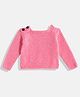 MayRa Knits Full Sleeves Self Designed Woollen Hand Knitted Sweater - Pink
