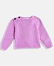 MayRa Knits Full Sleeves Self Designed Woollen Hand Knitted Sweater - Purple