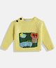 MayRa Knits Full Sleeves Birds & Lion Designed Woollen Hand Knitted Sweater - Yellow
