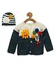 MayRa Knits Full Sleeves Colour Blocked Sun & Balloons Detailed Woollen Hand Knitted Sweater With Cap - Cream