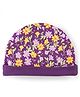 Babyhug 100% Cotton Knit Floral Print Cap - Purple