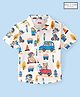 Babyhug 100% Cotton Knit Half Sleeve Shirt With Teddy Print - White