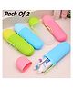 BOXOT IMPEX Plastic Unequetrend Travel Toothpaste Toothbrush Holder Cover Cap Case Storage Cup Outdoor Holder(color may vary) Pack of 2