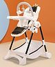 Tinyberg Tinythrone 6 in 1 Baby High Chair, Feeding Chair with 6 Level Adjustable Seat Height & Backrest, 5-Point Safety Belt, Portable, Foldable, 0-5 Years - Black & White