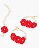 Lime By Manika Pack Of 3 Gulmohar Floral Applique Embellished  Maang Teeka & 2 Bracelets Set - Red &  Gold